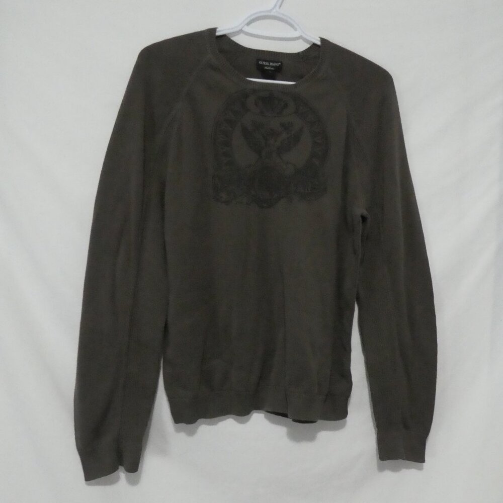 GUESS JEANS AUTHENTIC | xl - extra large | Army Green Knit Sweater | Center Logo